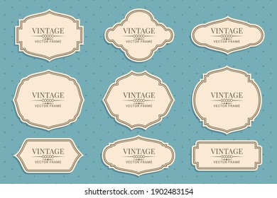 Retro vintage frames collection vector illustration