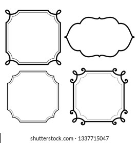 Retro vintage frames set vector 