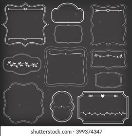 Retro vintage frames set vector 