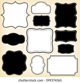 Retro vintage frames set vector 