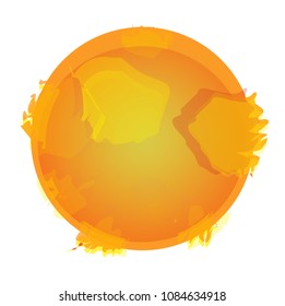 Retro vintage futuristic realistic Sun star. Modern flat cartoon style vector illustration icons. Isolated on white background. Sun, yellow star logo with gradient and outbreaks, flash for education. 