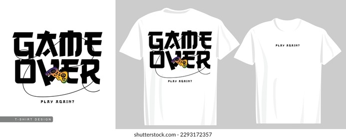 Juego retro vintage sobre el concepto de videojuegos de tipografía. Diseño de camisetas, gráfico vectorial de moda, afiche tipográfico o desgaste urbano en la calle.