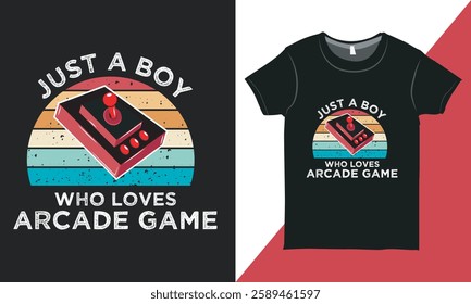 Retro Vintage Gamer Typography Vector Design, Gaming T-shirt, Vintage Arcade Game Shirt, Gaming Typography T-shirt.