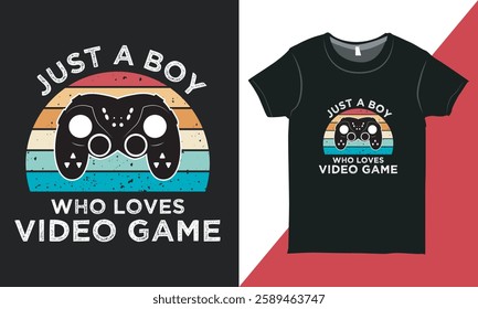 Retro Vintage Gamer Typography Vector Design, Gaming T-shirt, Vintage Game Shirt, Gaming Typography T-shirt.