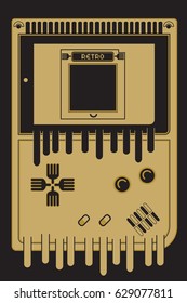 Retro Vintage Gaming Console With Catridge Inside