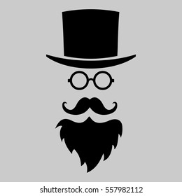 Retro, vintage gentleman. Flat Vector illustration.