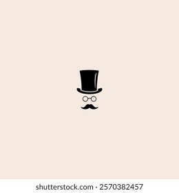 Retro, vintage gentleman, male face icon flat vector design.