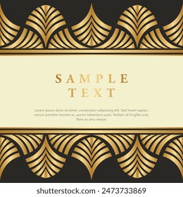 Retro Vintage gold floral Javanese Ornamental pattern elements and embellishments for frame invitation greeting card design