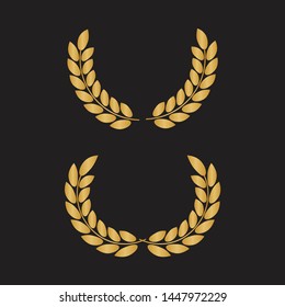 Retro vintage golden laurel wreaths. Icon laurel wreat