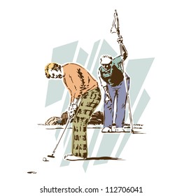 Retro Vintage Golf Sports Vector