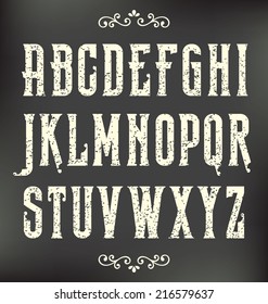 Retro Vintage Grunge Vector Alphabet Design