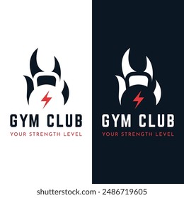 Retro vintage gym sport bodybuilding logo design. Logo for business, fitness, labels, badges and gym centers.