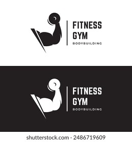 Retro vintage gym sport bodybuilding logo design. Logo for business, fitness, labels, badges and gym centers.