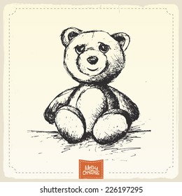 Retro Vintage Hand Drawn Christmas Greeting Card 