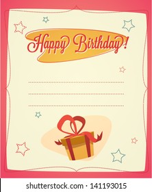 Retro vintage happy birthday card