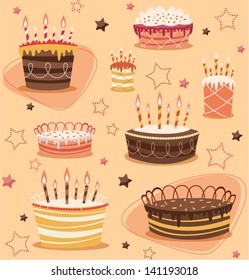 Retro vintage happy birthday pattern