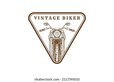 Retro Vintage Harley Davidson Motorcycle For Biker Club Logo Design Vector