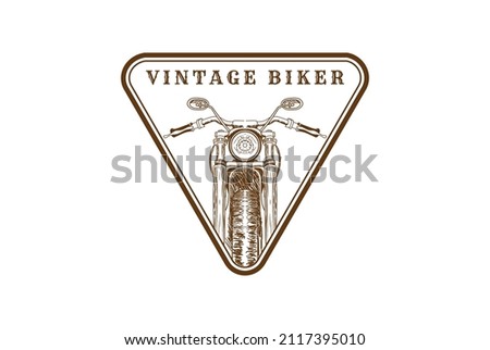 Retro Vintage Harley Davidson Motorcycle for Biker Club Logo Design Vector