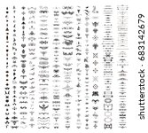 Retro vintage heraldic design elements collection