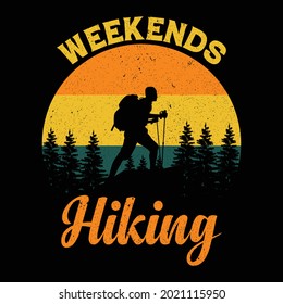 Retro vintage hiking t shirt design