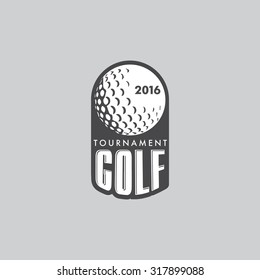 Retro Vintage Hipster Golf Vector Logo. 