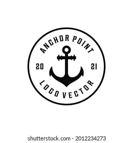 Retro vintage hipster sailor anchor point cruise marine logo design. Logo can be used for icon, brand, identity, symbol, elements, and nautical