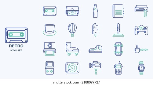 Retro and Vintage icon set