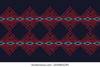 retro vintage ikat mexican ethnic aztec tribal acient batik pattern seamless background for fashion fabric and textile, 2d illustration