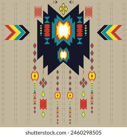 retro vintage ikat mexican ethnic aztec tribal acient batik pattern seamless background for fashion fabric and textile, 2d illustration