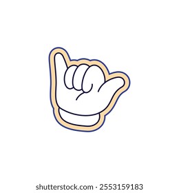 retro vintage illustration character icon hand sticker