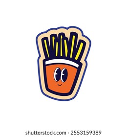 retro vintage illustration character icon potato sticker