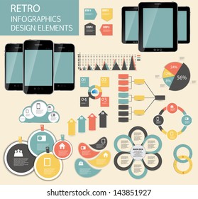 Retro vintage Infographic template business vector illustration