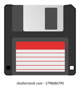 Retro vintage information device storage floppy disk vector illustration