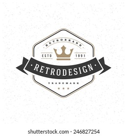 Retro Vintage Insignia, Logotype, Label or Badge Vector design element, business sign template. 