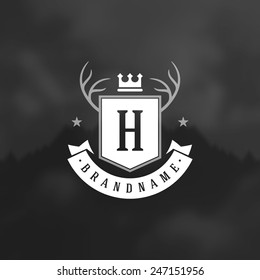 Retro Vintage Insignia, Logotype, Label or Badge Vector design element, business sign template. 