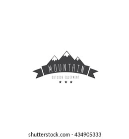 Retro Vintage Insignia, Logotype, Label or Badge Vector design element. Hipster mountain logo template