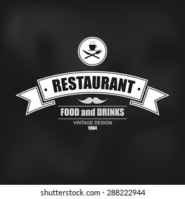 Retro vintage insignia, logotype for restaurant, label or badge vector design template