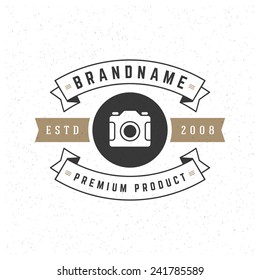 Retro Vintage Insignia or Logotype Vector design element, business sign template.