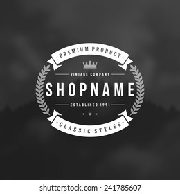 Retro Vintage Insignia or Logotype Vector design element, business sign template.