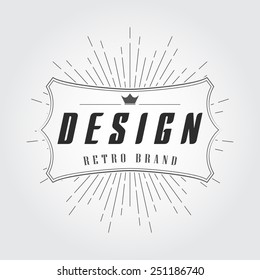 Retro Vintage Insignia or Logotype Vector design element, business sign template.