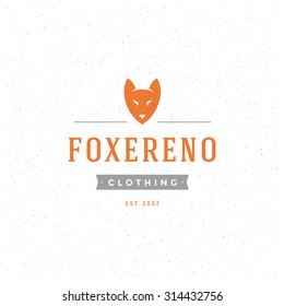 Retro Vintage Insignia or Logotype Vector design element, business sign template fox face.
