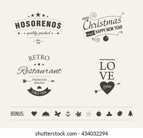 Retro Vintage Insignia or Logotype. Vector illustration.