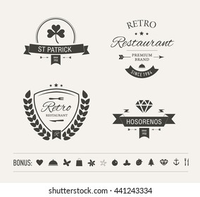 Retro Vintage Insignia or Logotype. Vector illustration.