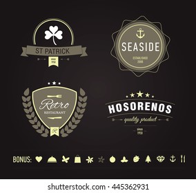 Retro Vintage Insignia or Logotype. Vector illustration.