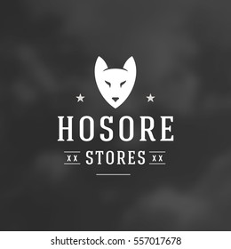 Retro Vintage Insignia or Logotype Vector design element, business sign template fox head symbol.