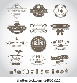 Retro vintage insignia set EPS 10 vector royalty free stock illustration