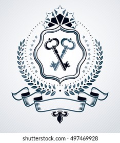 Retro vintage Insignia. Vector design element.