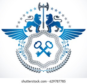 Retro vintage Insignia. Vector design element.