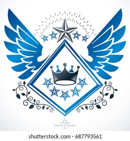 Retro vintage Insignia. Vector design element.