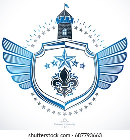 Retro vintage Insignia. Vector design element.